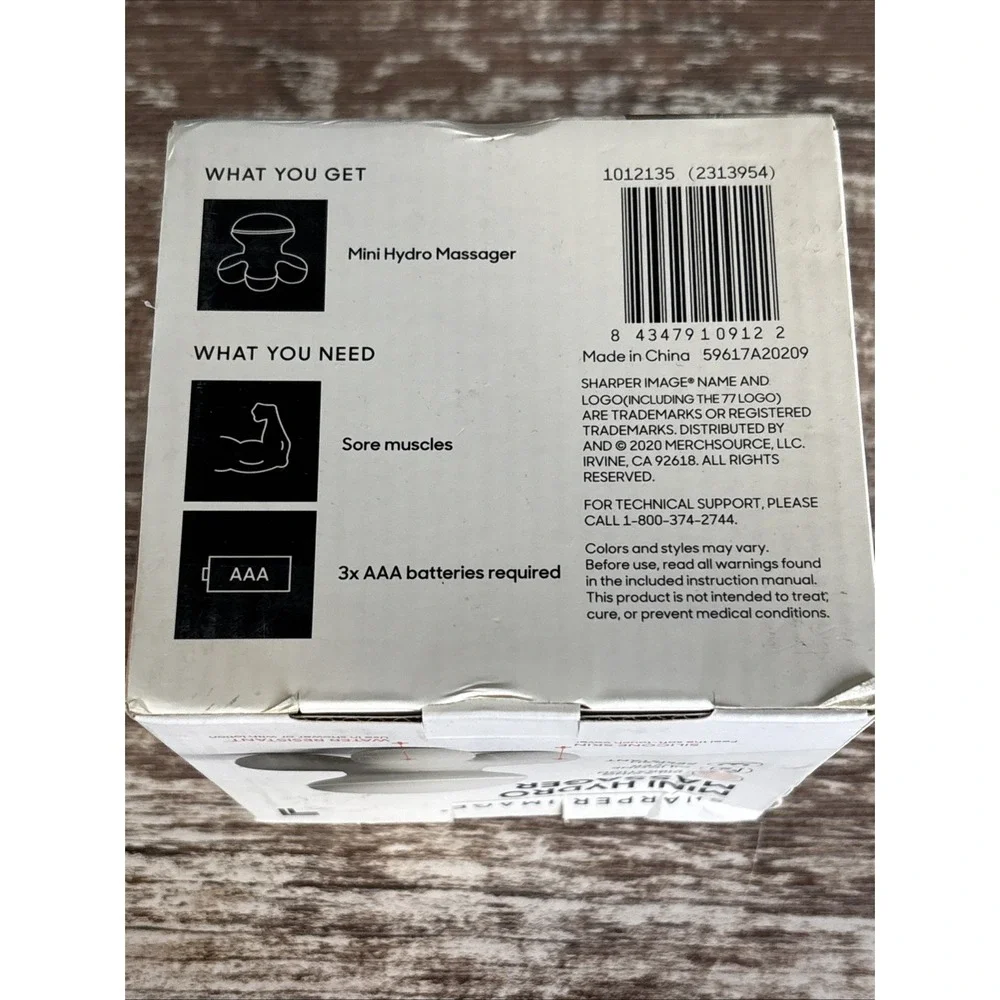 Sharper Image Mini Hydro‎ Massager Sport Muscle Vibration Waterproof Triple Node